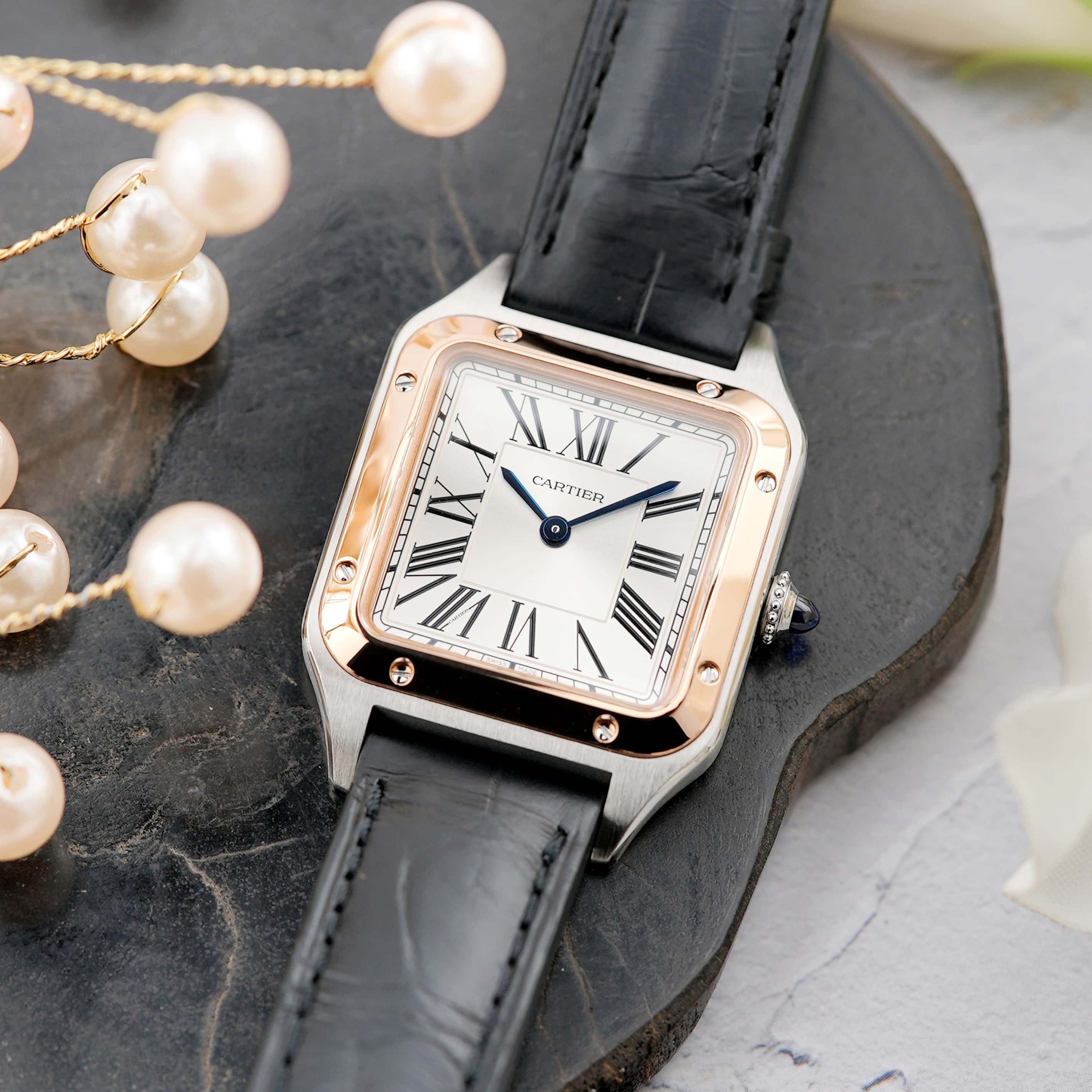 中古)CARTIER カルティエ サントス デュモン SM クォーツ W2SA0012