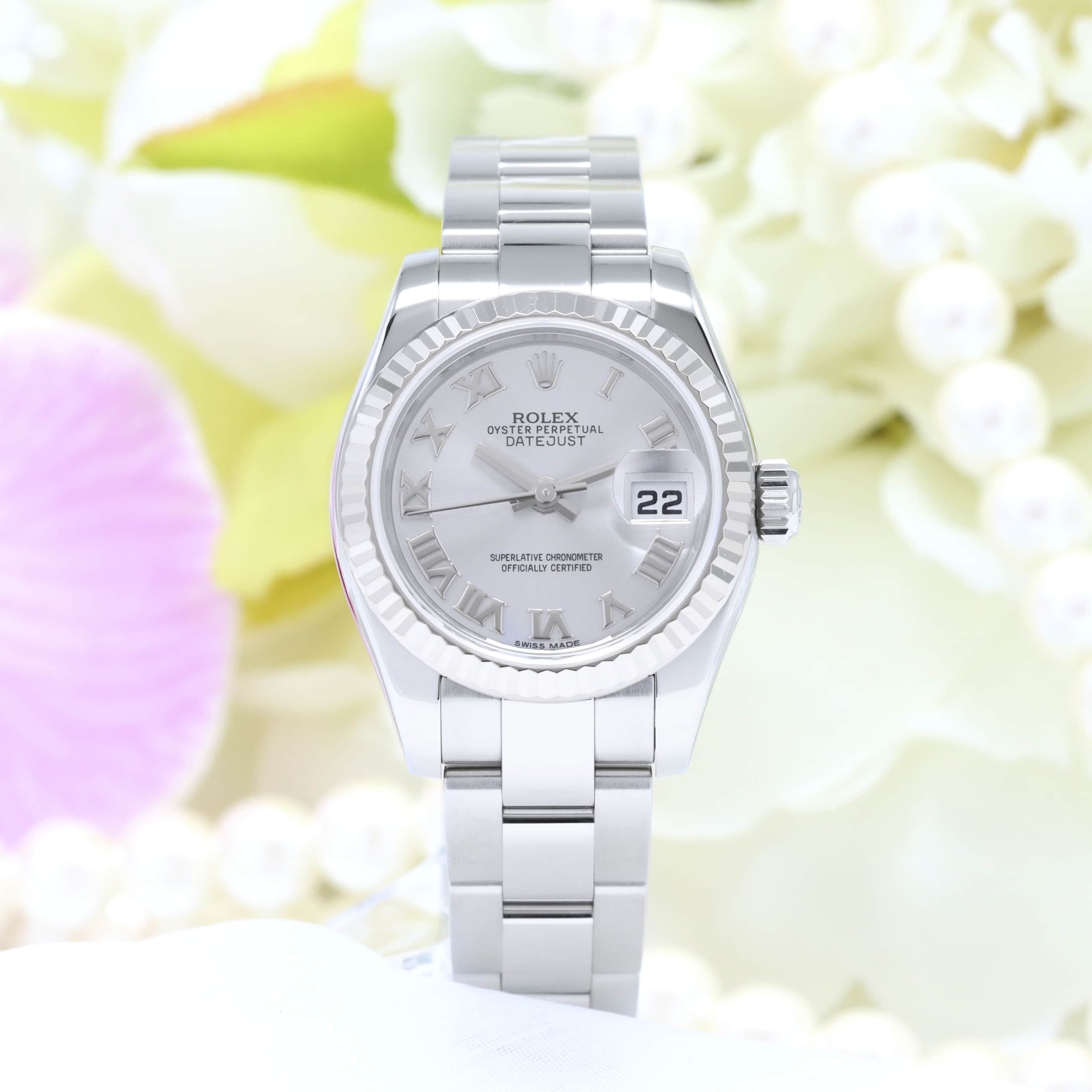 中古)ROLEX ロレックス デイトジャスト 26 179174 シルバーローマ