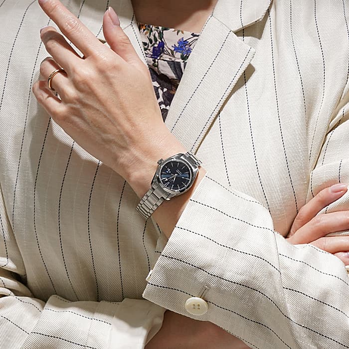 美品 オメガ レディース 2577.80 OMEGA Seamaster 中古)OMEGA オメガ シーマスター アクアテラ クォーツ 2577.80（商品ID