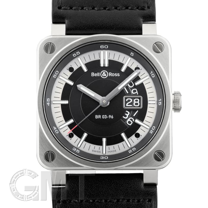 新品)BELL & ROSS ベル&ロス BR 03-96-SI-ST グランドデイト ブラック 