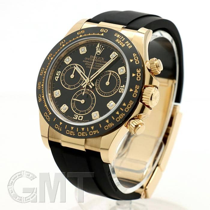 ロレックス　デイトナ 新品)ROLEX ロレックス デイトナ 116518LNG ブラック 8Pダイヤ ラバー