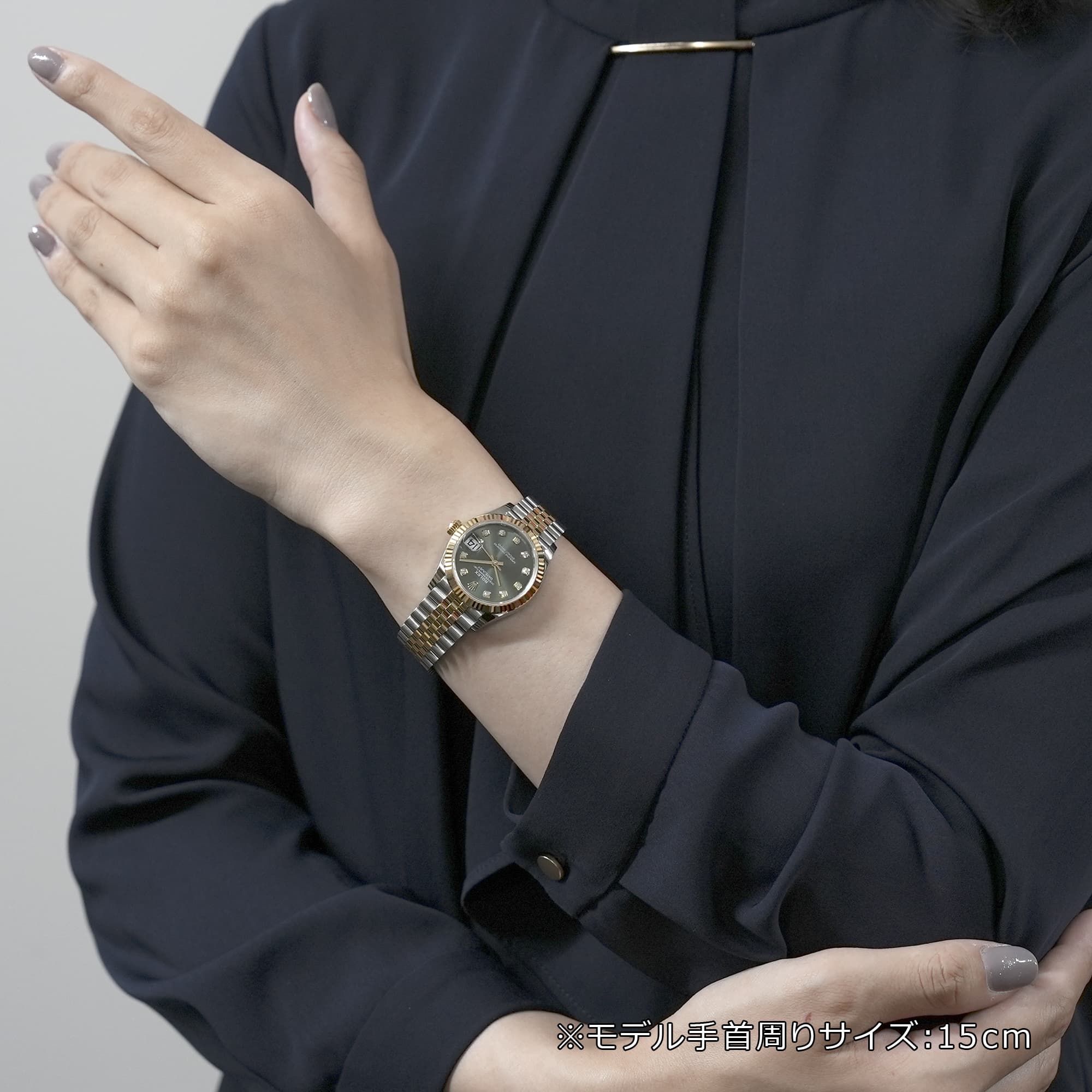ロレックス19ミリジュビリーブレスレット 中古)ROLEX ロレックス デイトジャスト 31 278273G オリーブグリーン