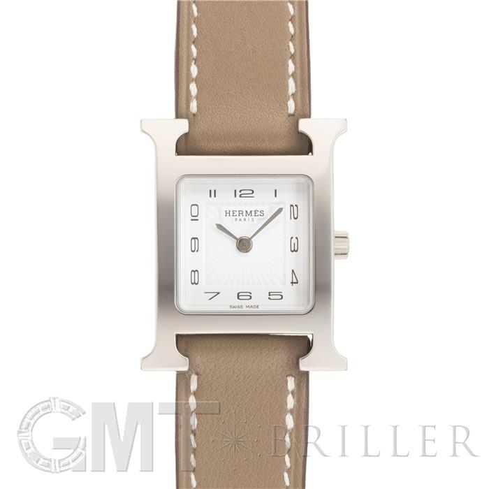 中古)HERMES エルメス Hウォッチ PM エトゥープ シルバー HH1.210