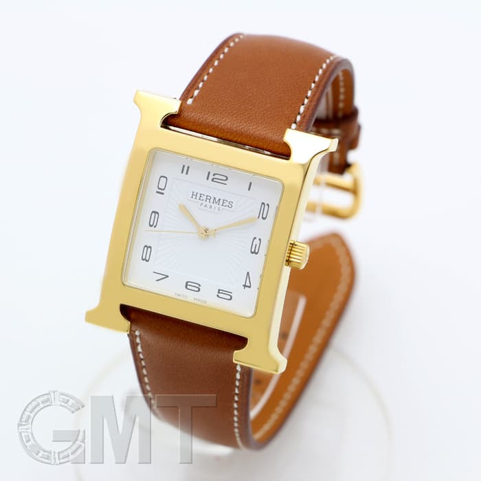 新品)HERMES エルメス Hウォッチ HH1.801.131.VBA Hウォッチ ゴールド