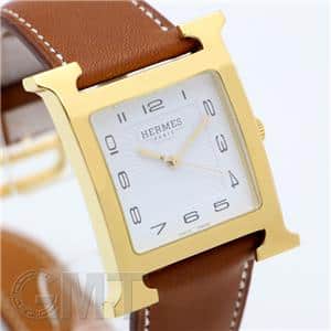 HERMES エルメス Hウォッチ HH1.801.131.VBA Hウォッチ ゴールドプレーテッド ナチュラルブラウン メイン