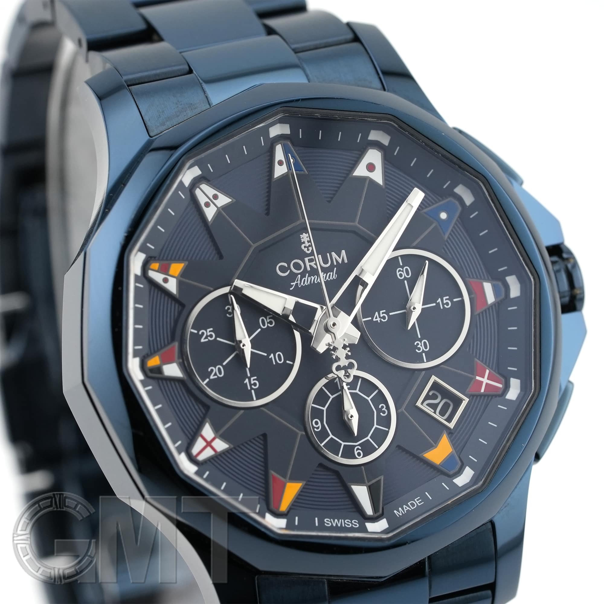 中古)CORUM コルム アドミラル 42 クロノグラフ A984/03797 ブルーPVD