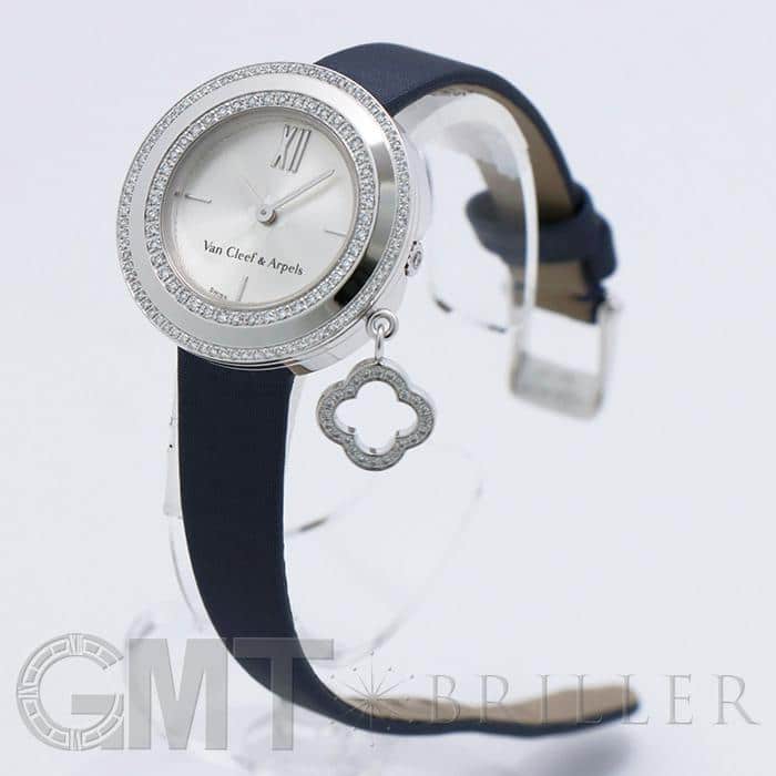 Van Cleef &amp; Arpels ヴァンクリーフ＆アーペル VCARO29A00 チャーム ミニウォッチ ダイヤモンド 腕時計 K18WG 革 レディース [中古] VCARO29A00 チャーム ミニウォッチ 新品 ｜ ヴァン クリーフ＆アーペル