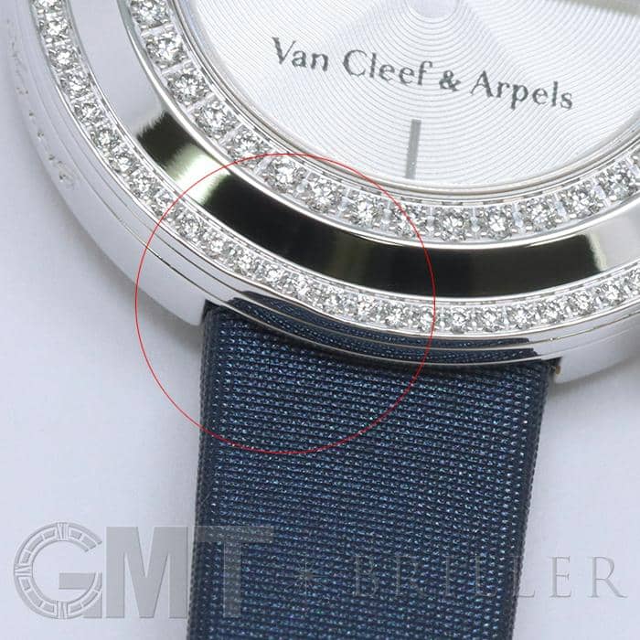 Van Cleef &amp; Arpels ヴァンクリーフ＆アーペル VCARO29A00 チャーム ミニウォッチ ダイヤモンド 腕時計 K18WG 革 レディース [中古] 中古)Van Cleef & Arpels ヴァン クリーフ&アーペル チャームウォッチ