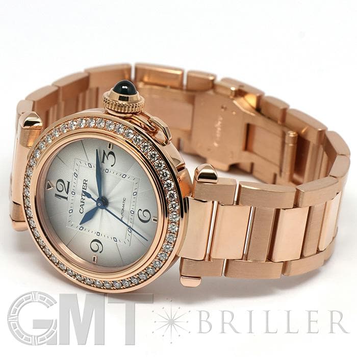 磨き済み Cartier(カルティエ) パシャ ダイヤベゼル WJPA0012 4326 PG/ラバー AT 自動巻 裏スケ ダイヤモンド ピンクゴールド Cartier - 磨き済み Cartier(カルティエ) パシャ ダイヤベゼル