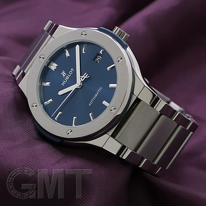 中古)HUBLOT ウブロ クラシック フュージョン チタニウム ブルー