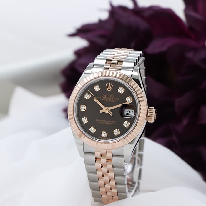 中古)ROLEX ロレックス デイトジャスト 28 279171G ブラウン