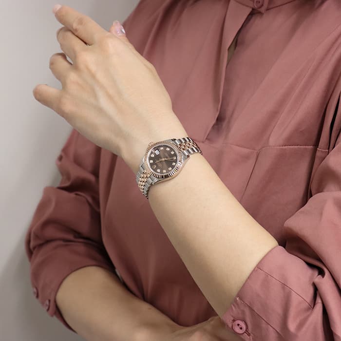 中古)ROLEX ロレックス デイトジャスト 28 279171G ブラウン