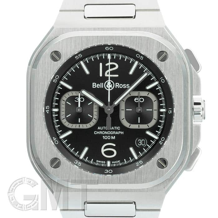 中古)BELL & ROSS ベル&ロス BR 05 クロノ ブラック スチール BR05C-BL 