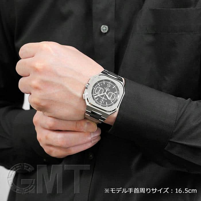 中古)BELL & ROSS ベル&ロス BR 05 クロノ ブラック スチール BR05C-BL
