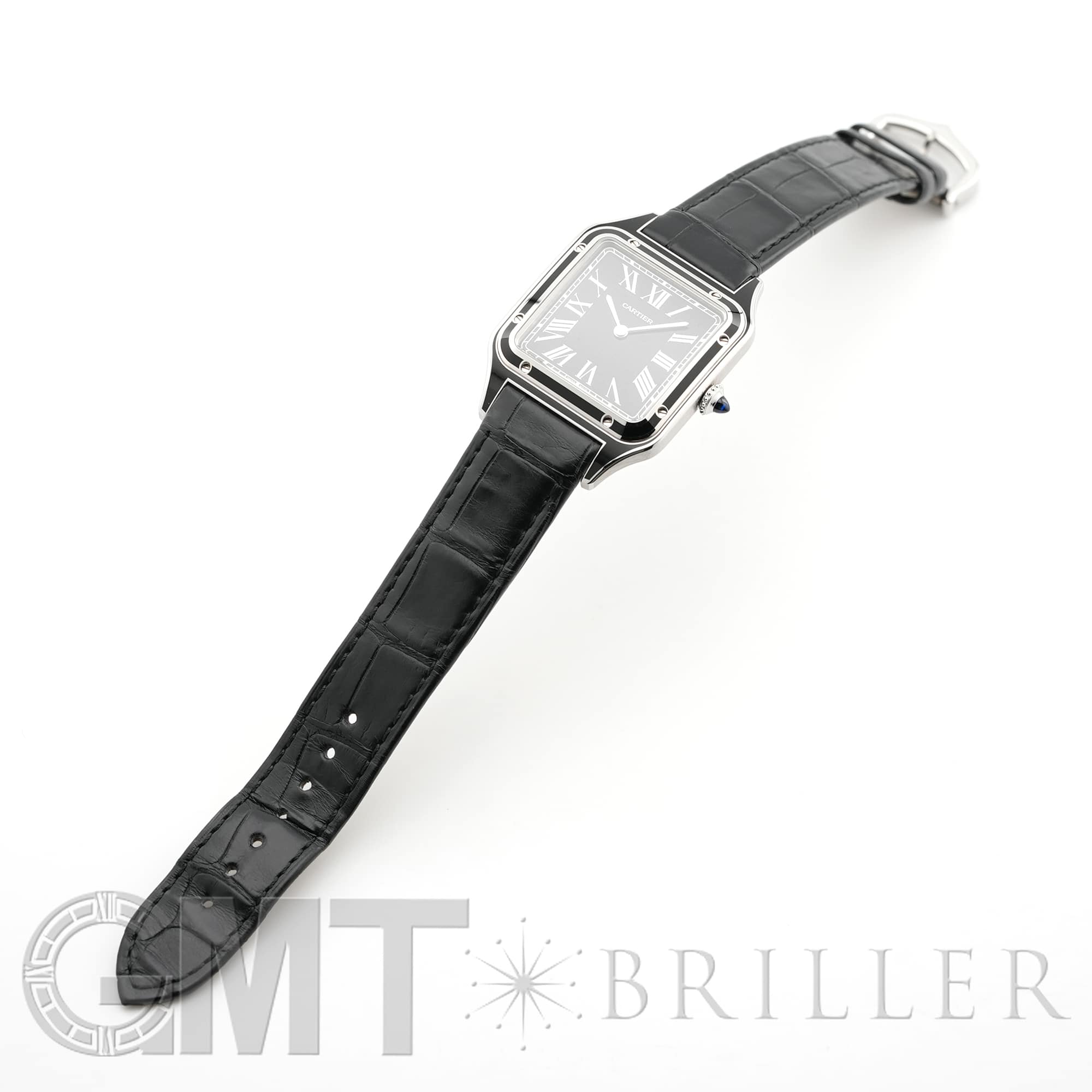 【値引不可】カルティエ　サントス　ビジネスバッグ　レザー　ダークブラウン 値引不可】カルティエ サントス ビジネスバッグ レザー ダークブラウン