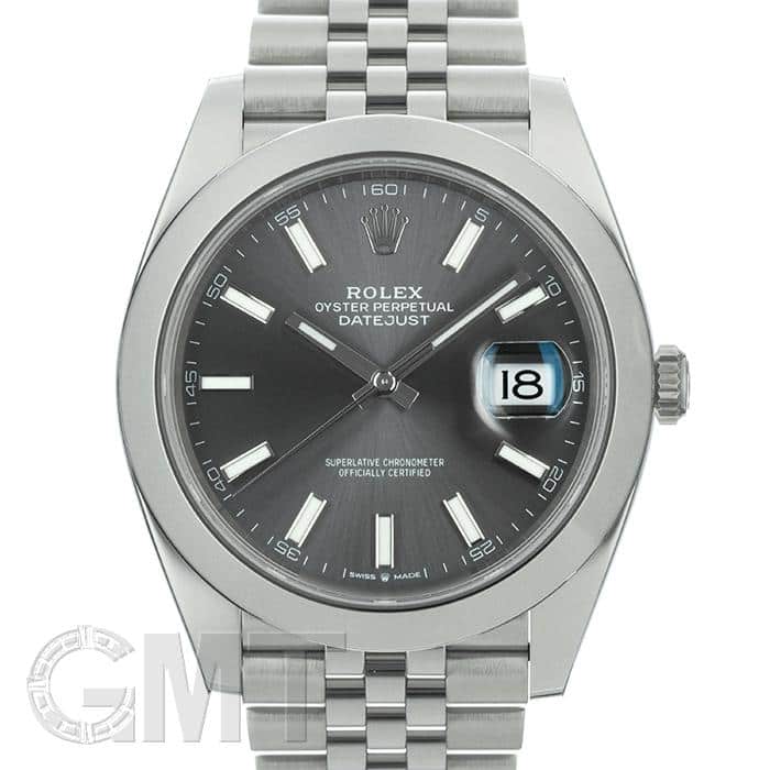 ロレックス デイトジャスト41 ダークロジウム ジュビリーブレス126300 中古)ROLEX ロレックス デイトジャスト 41 126300 ダークロジウム