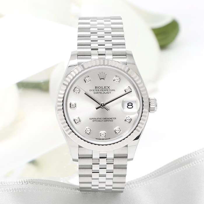本日限定セール　希少　新品 ロレックスデイトジャスト 掛け時計　シルバー 新品)ROLEX ロレックス デイトジャスト 31 278274G シルバー