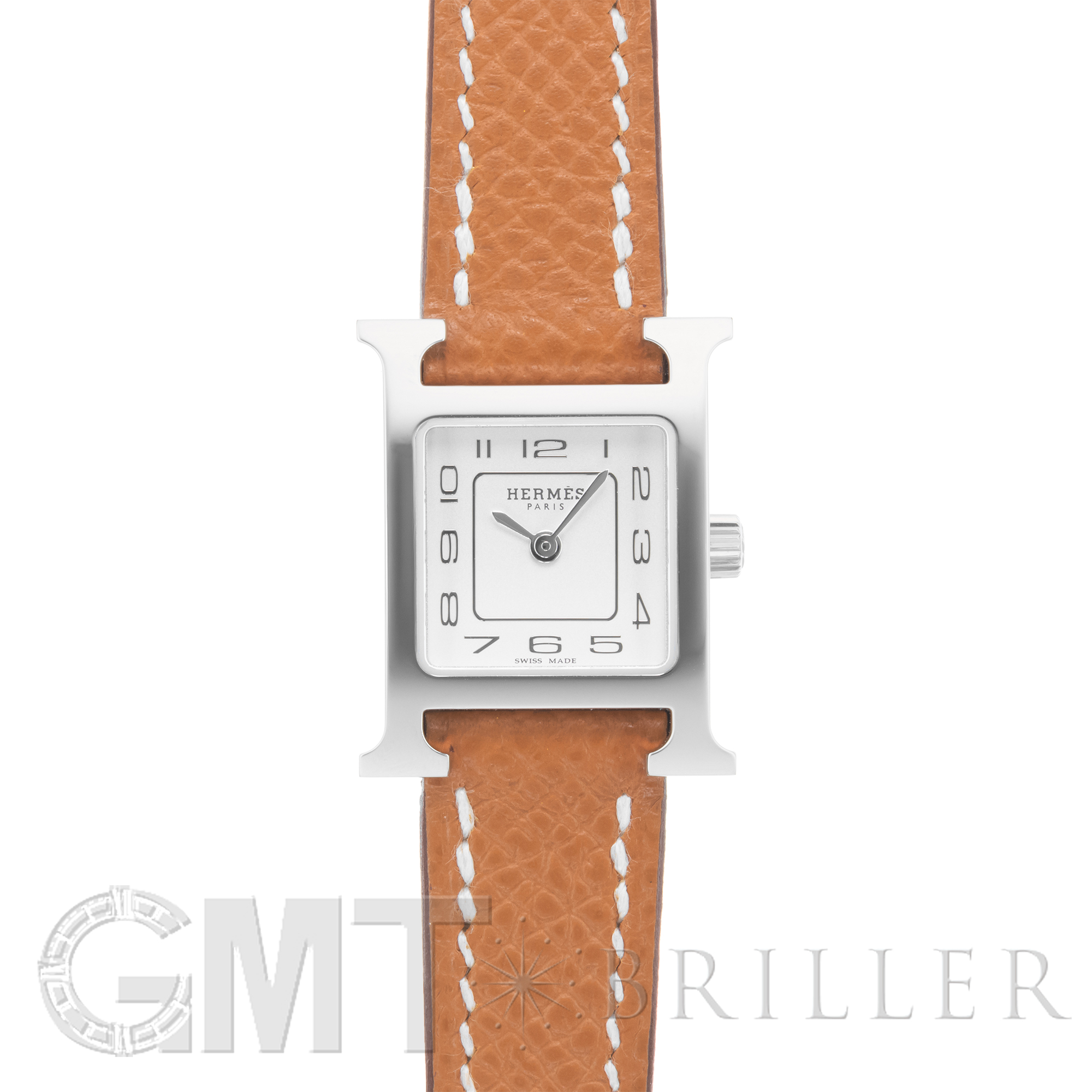 中古)HERMES エルメス Hウォッチ HH1.110 ミニ シルバー ゴールド【未