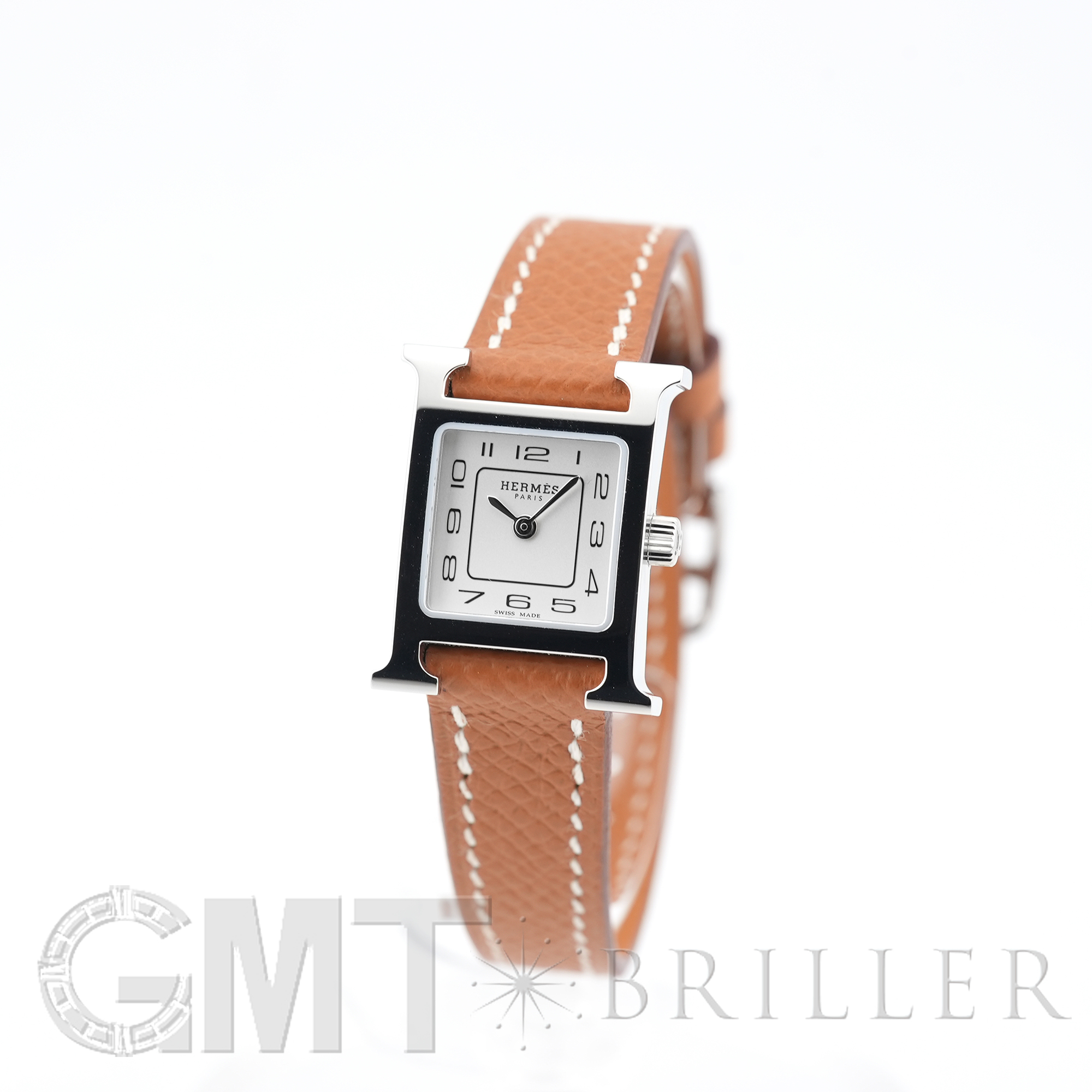 中古)HERMES エルメス Hウォッチ HH1.110 ミニ シルバー ゴールド【未