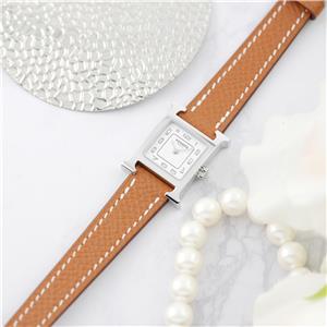 中古)HERMES エルメス Hウォッチ HH1.110 ミニ シルバー ゴールド【未