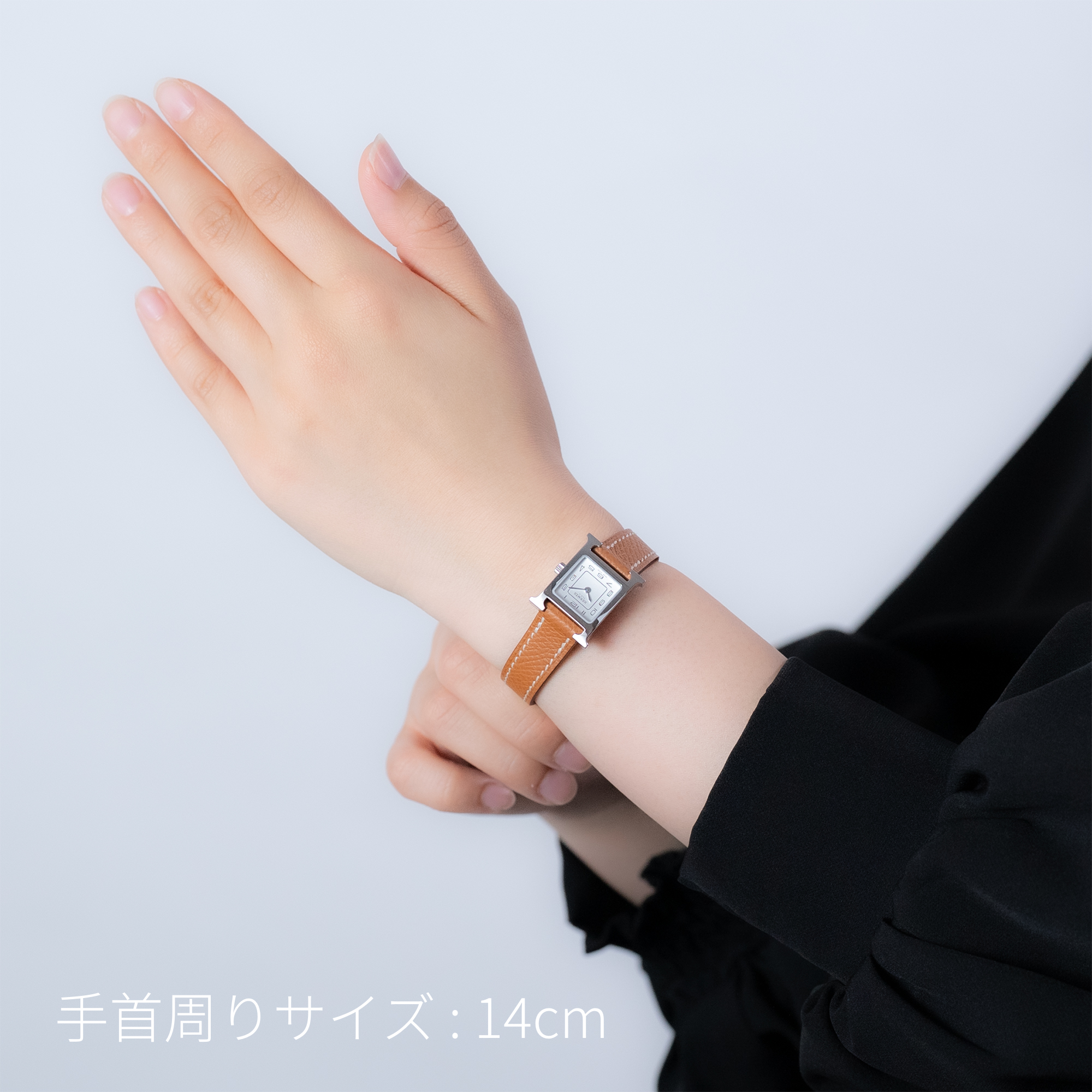 中古)HERMES エルメス Hウォッチ HH1.110 ミニ シルバー ゴールド【未