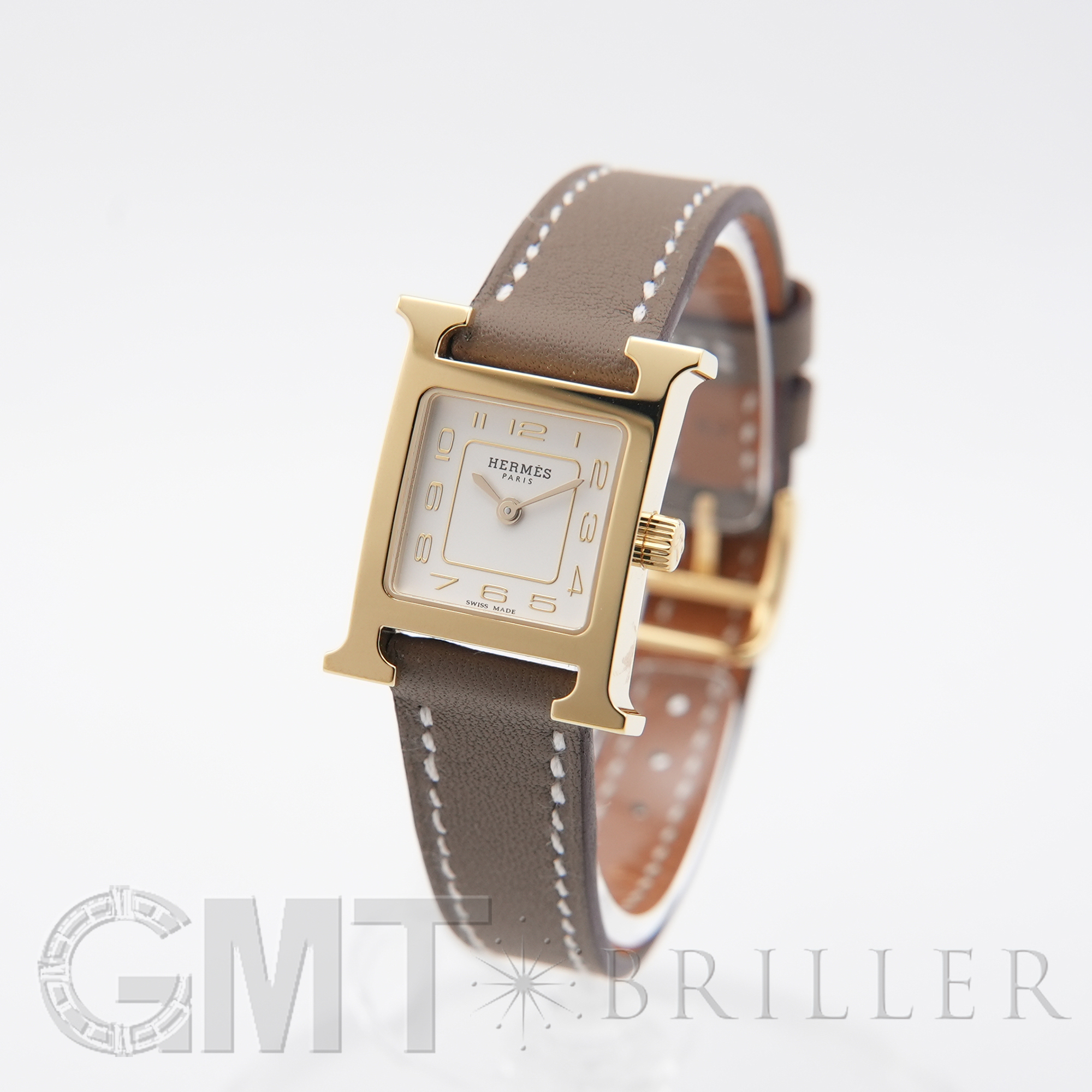 新品)HERMES エルメス Hウォッチ ミニ 21mm エトゥープ ヴォー