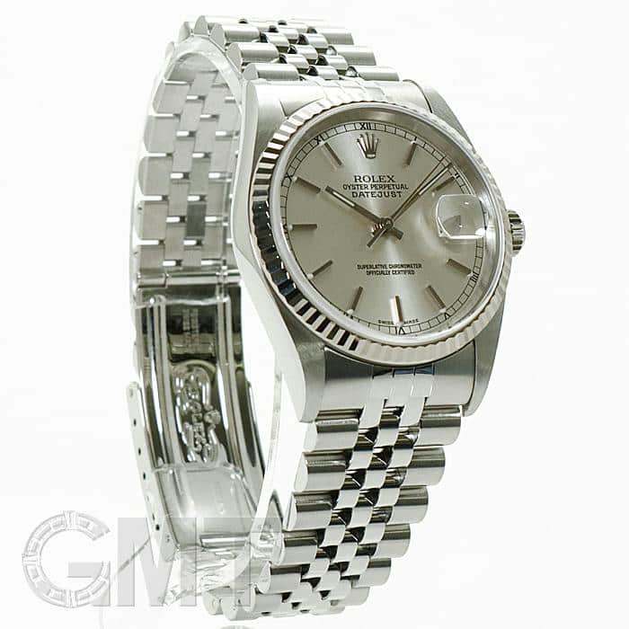 美品 ROLEX ロレックス デイトジャスト 16234 シルバー W番 OH済 中古)ROLEX ロレックス デイトジャスト 16234 シルバー タペストリー