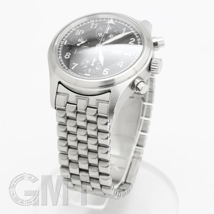 【IWC/インターナショナルウォッチカンパニー】 スピットファイア　デイデイト IW370618  腕時計 ステンレススチール 自動巻き/オートマ ブラック文字盤 メンズ【中古】【真子質店】【BL】【DIID】 中古)IWC インターナショナルウォッチカンパニー パイロットウォッチ