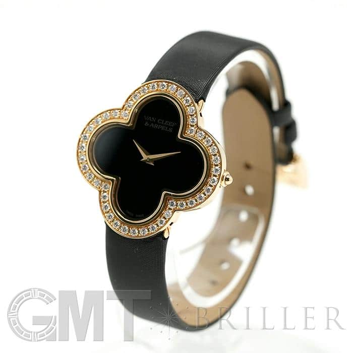ヴァンクリーフ＆アーペル Van Cleef & Arpels アルハンブラ ミディアム VCARN5HZ00 ブラック ゴールド クオーツ レディース 腕時計 新品)Van Cleef & Arpels ヴァン クリーフ&アーペル アルハンブラ