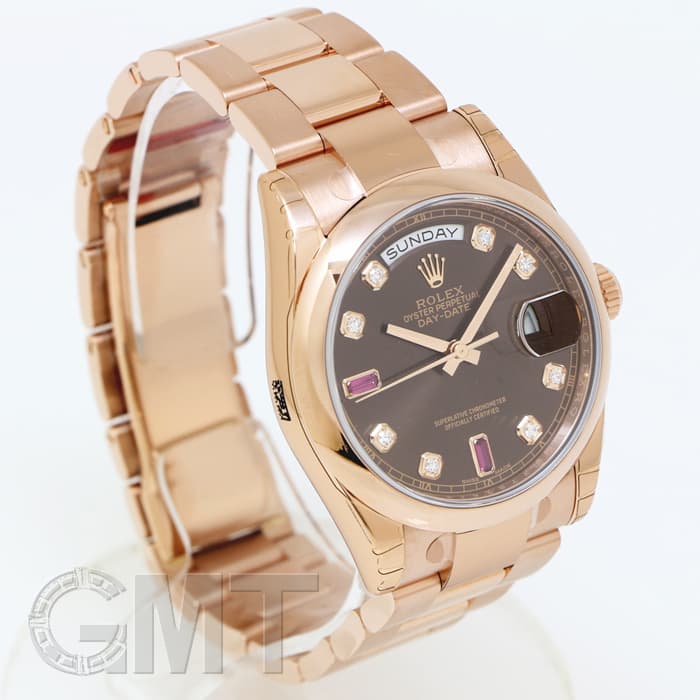 新品)ROLEX ロレックス デイデイト 118205FA ブラウン 69ルビー 8P