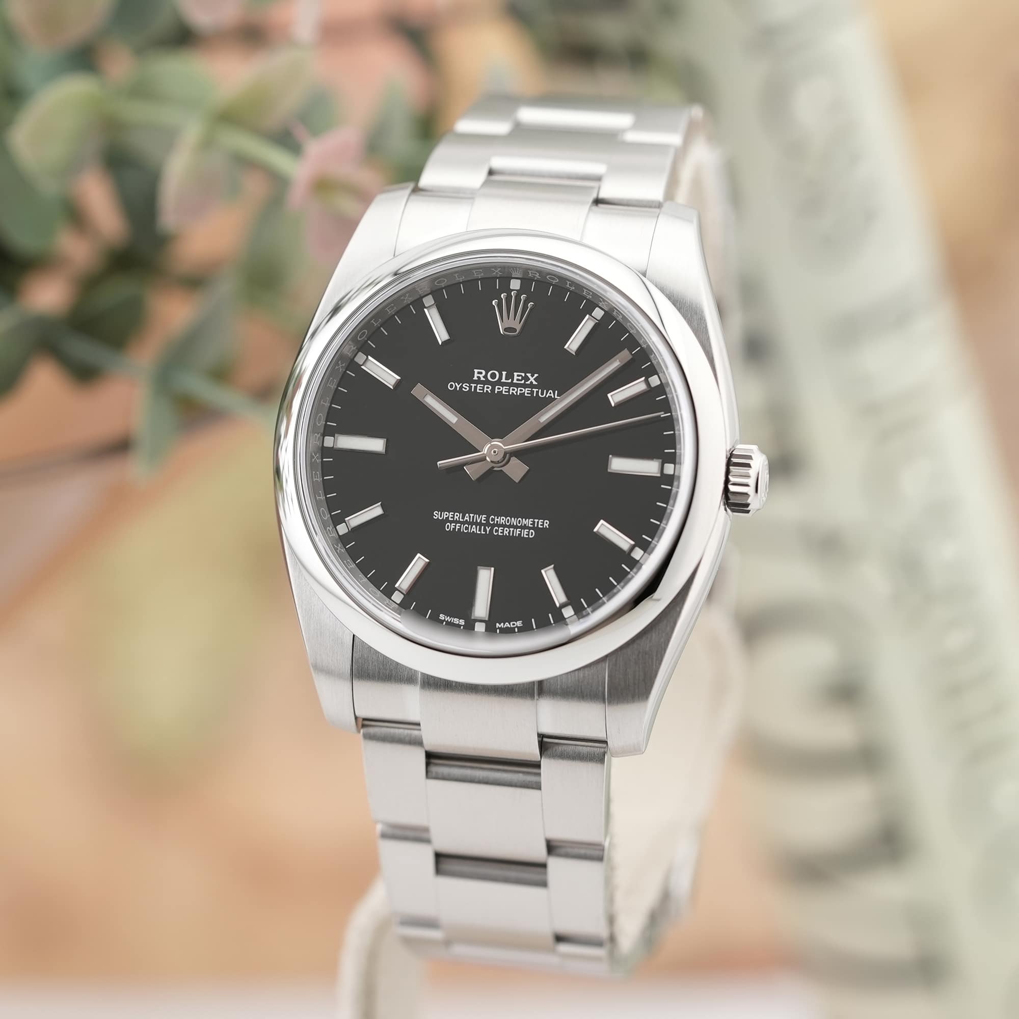 中古)ROLEX ロレックス オイスターパーペチュアル 114200 ブラック 