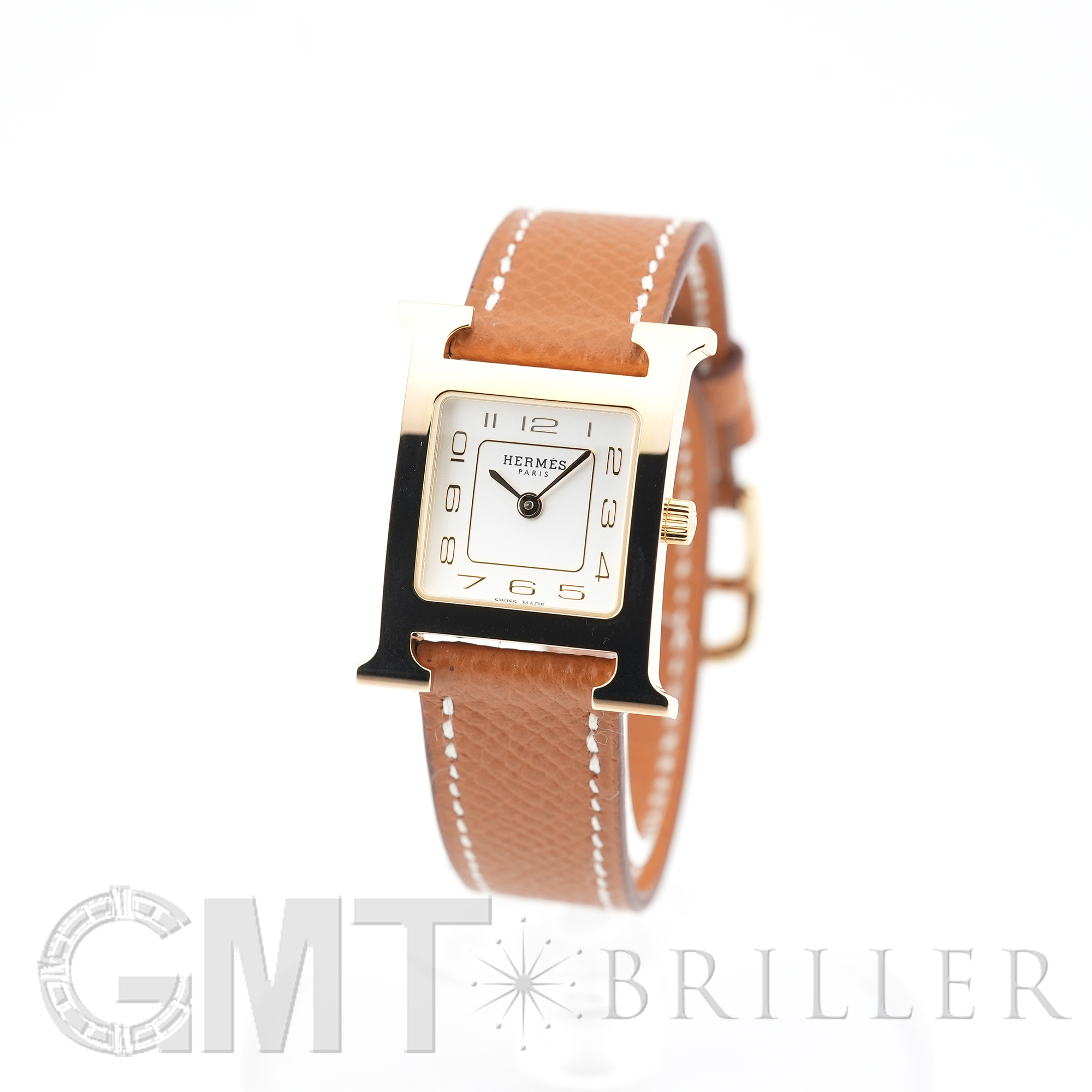 新品)HERMES エルメス Hウォッチ 30mm ミディアム ゴールド・チェス