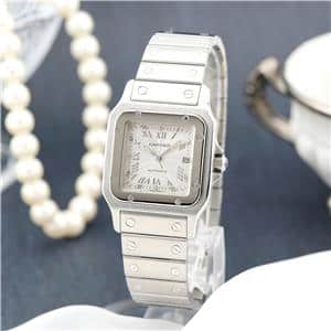 カルティエ　サントス　コマ3個　ガルベ　レディース 中古)CARTIER カルティエ サントス ガルベ LM W20040D6（商品ID