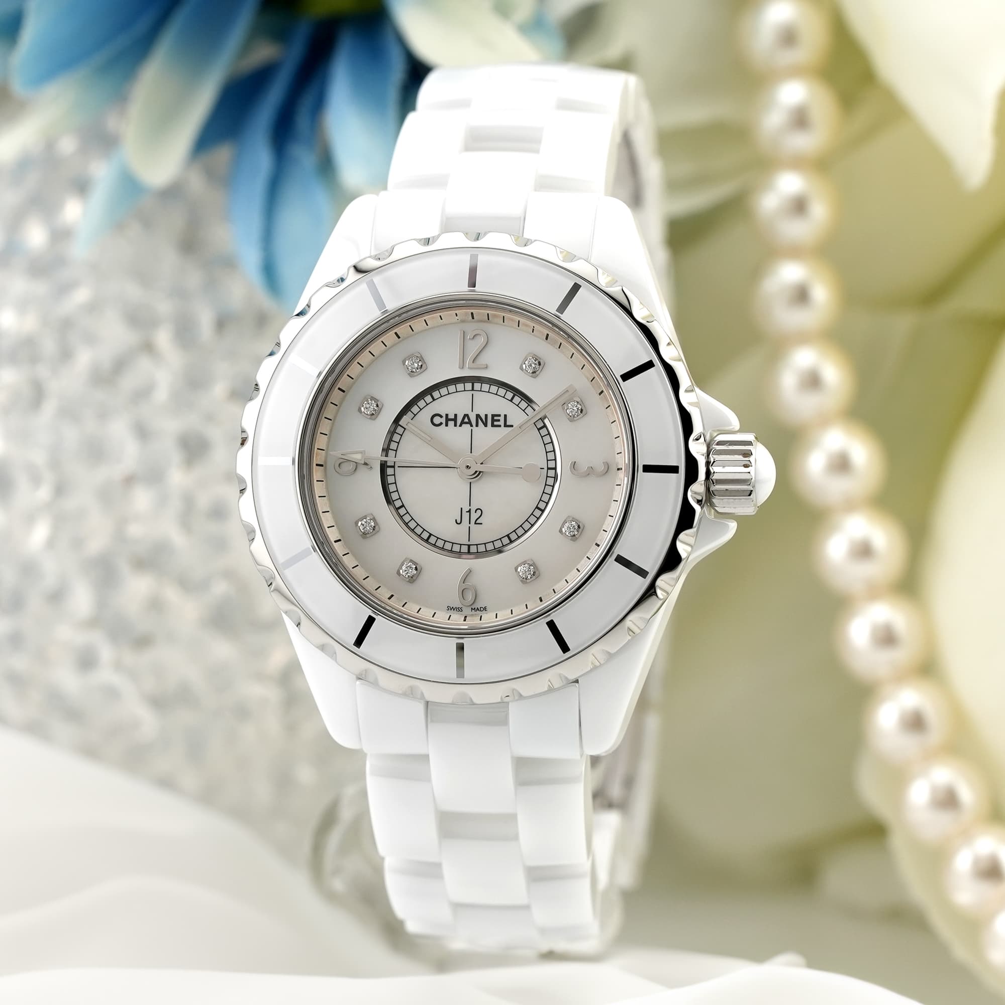 中古)CHANEL シャネル J12 クォーツ 33mm H2422 ホワイトシェル（商品