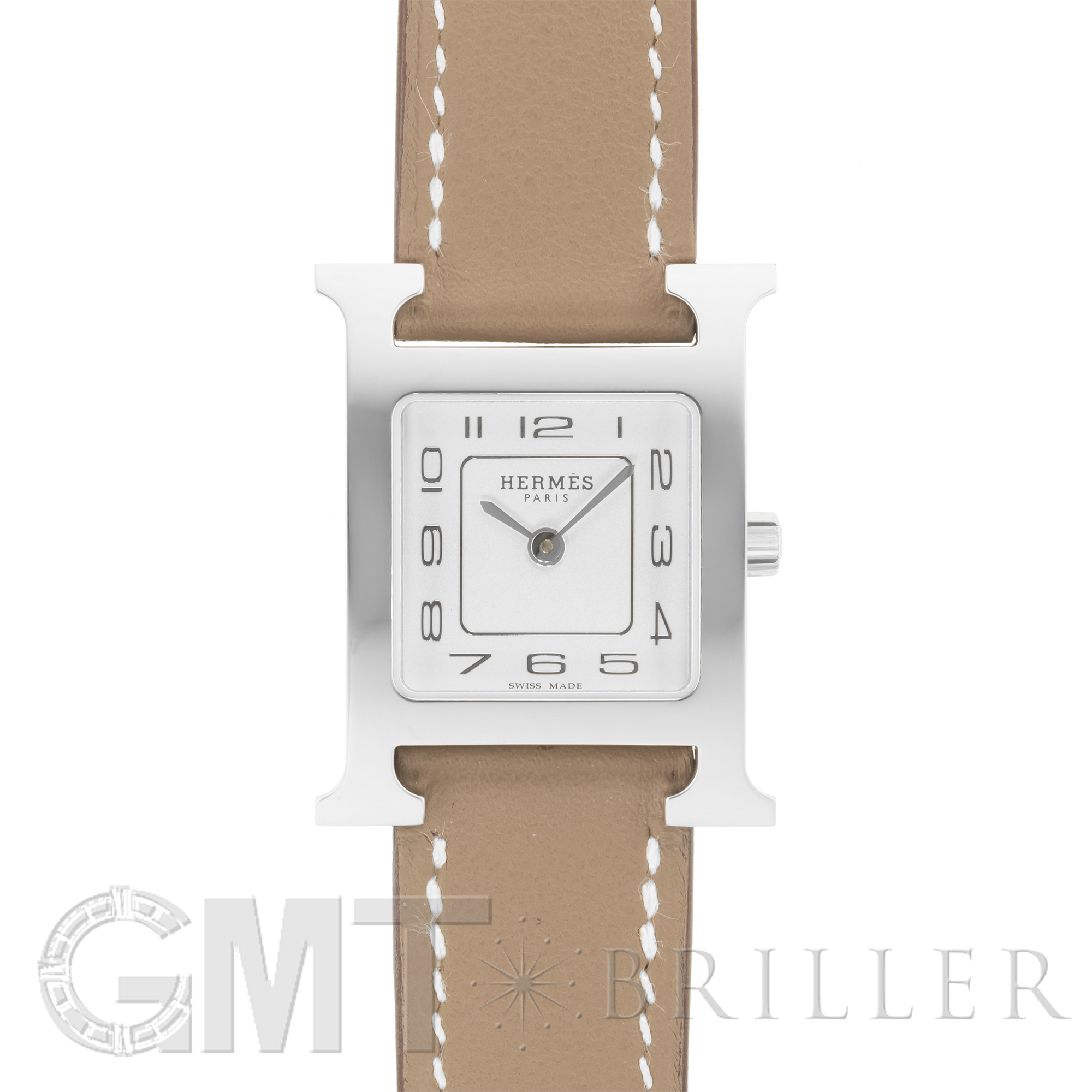 新品)HERMES エルメス Hウォッチ 30mm ミディアム エトゥープ ヴォー