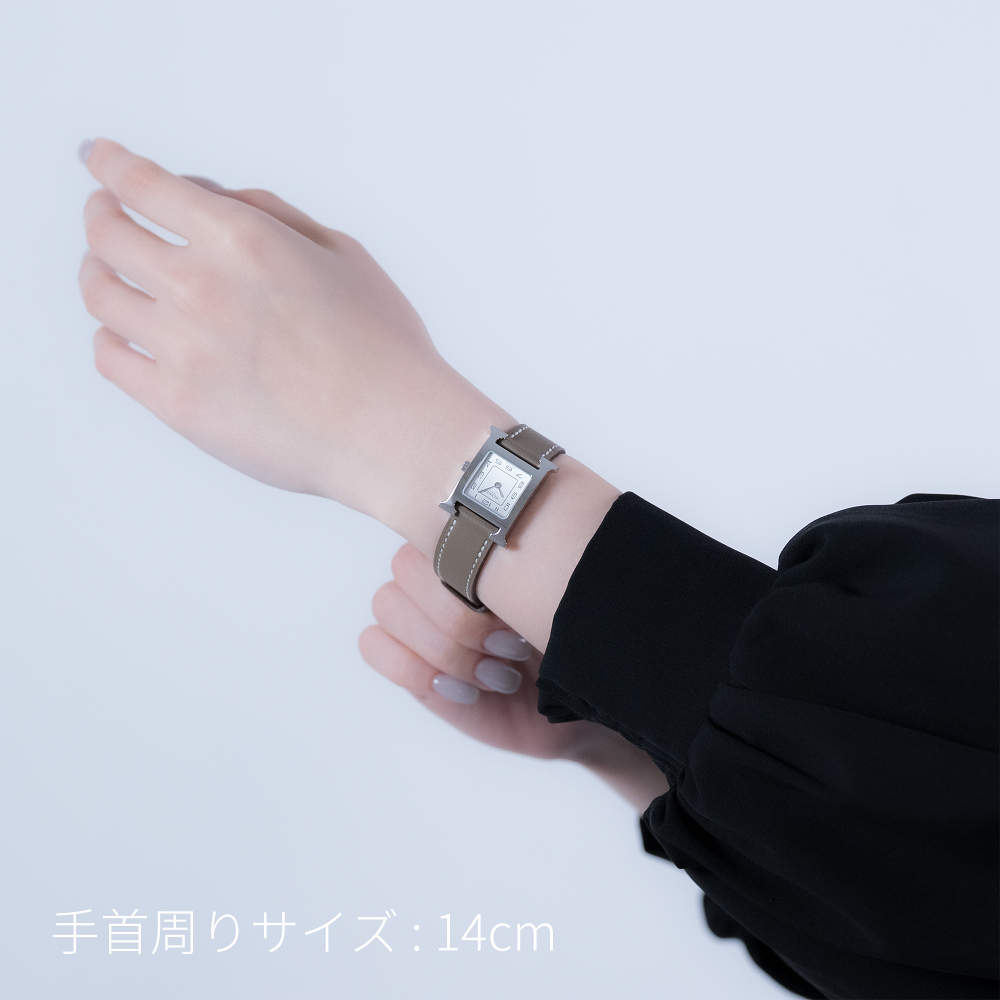 新品)HERMES エルメス Hウォッチ 30mm ミディアム エトゥープ ヴォー