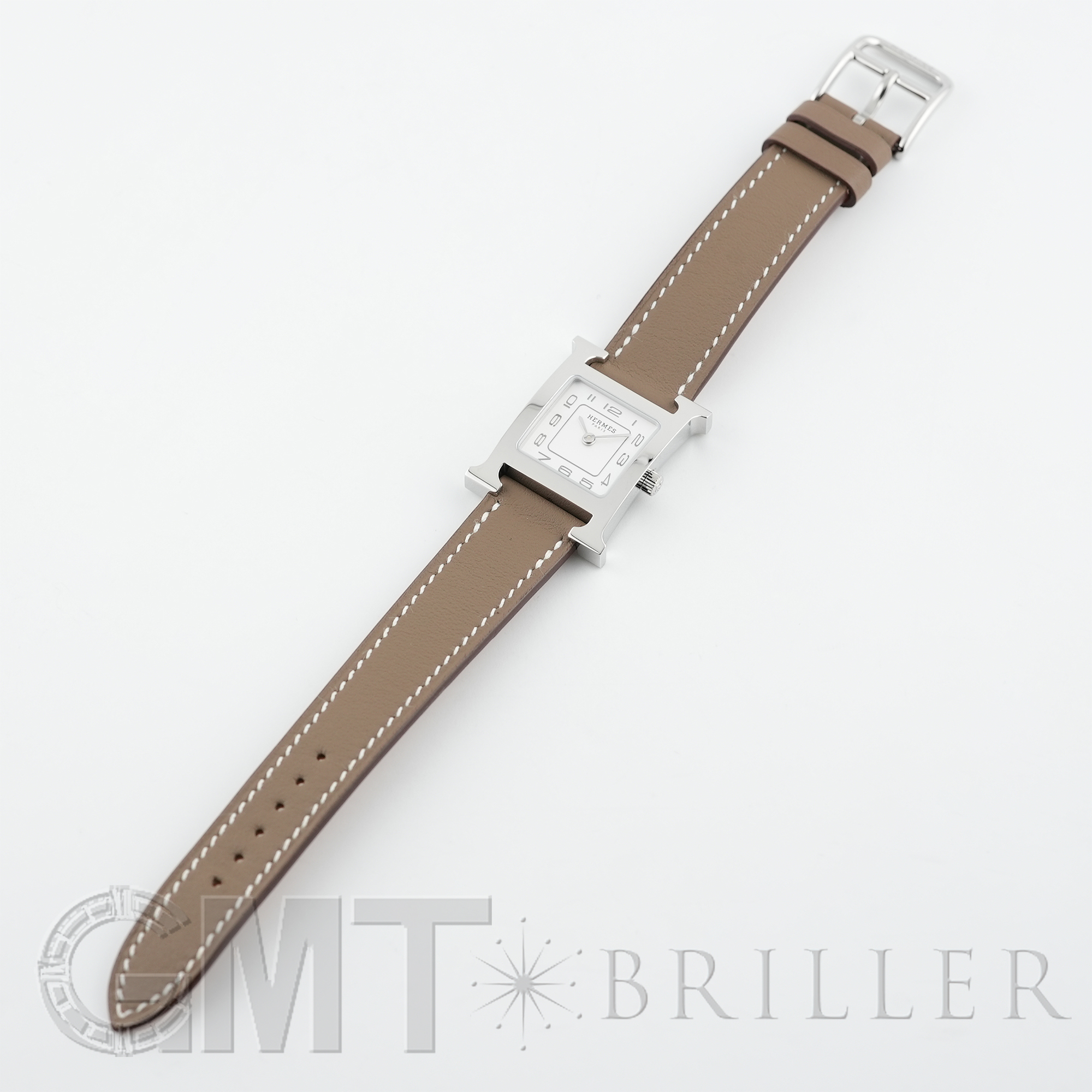 新品)HERMES エルメス Hウォッチ 30mm ミディアム エトゥープ ヴォー