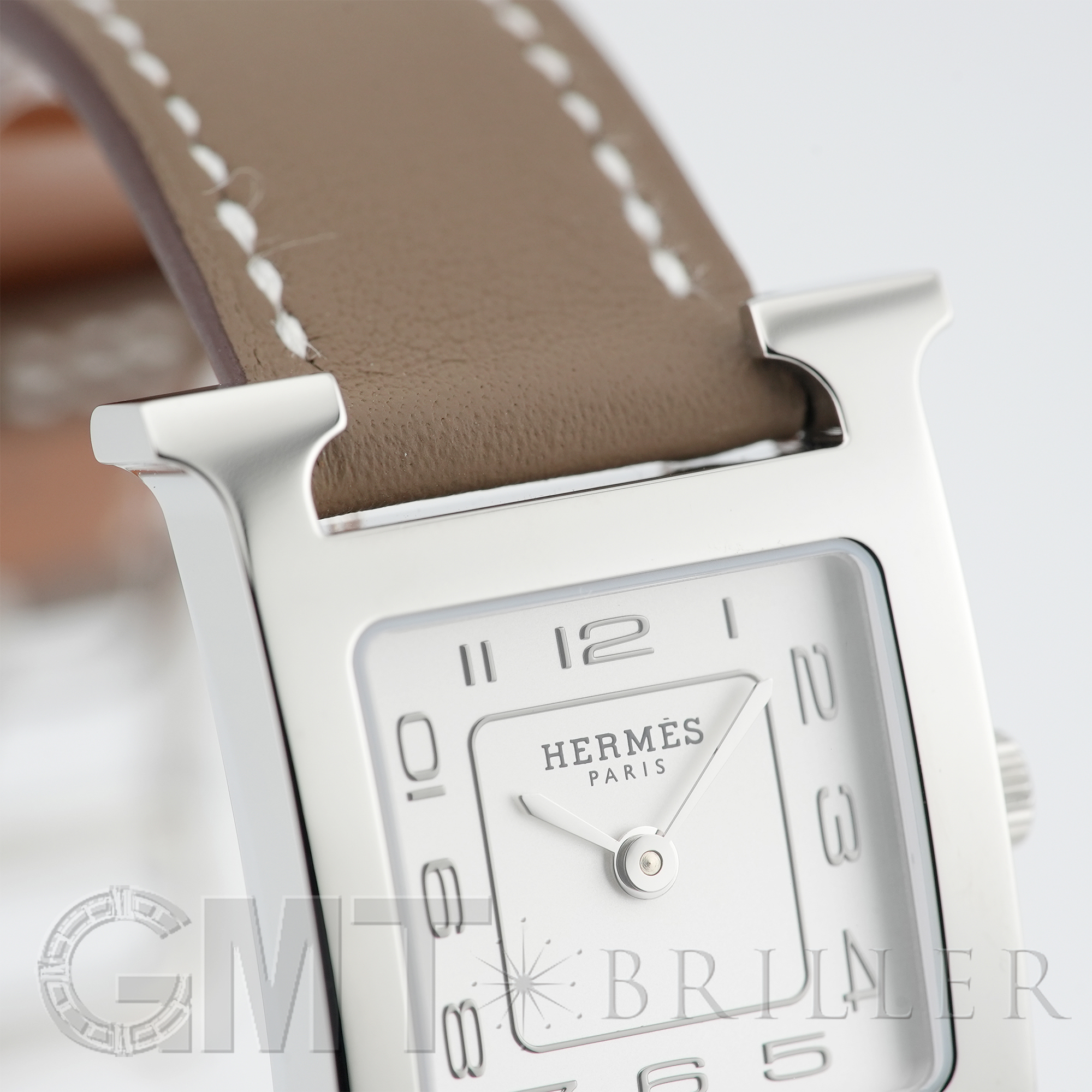 新品)HERMES エルメス Hウォッチ 30mm ミディアム エトゥープ ヴォー