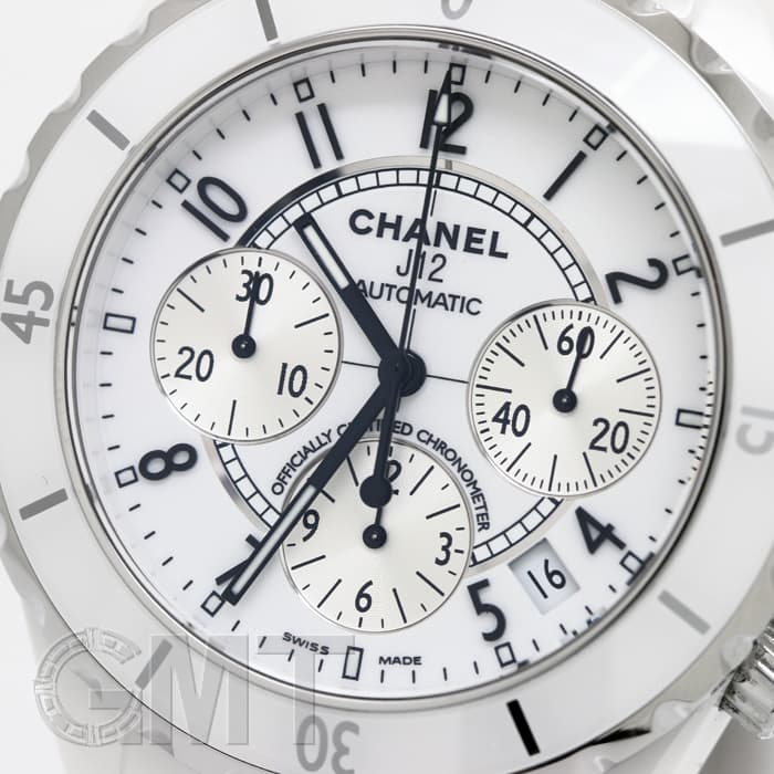中古)CHANEL シャネル J12 クロノグラフ H1007 ホワイトセラミック