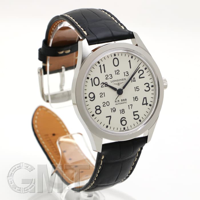 ブランドのギフト 中古)LONGINES ロンジン レイルロード アイボリー 40mm L2.803.4 ビジネス、マネー