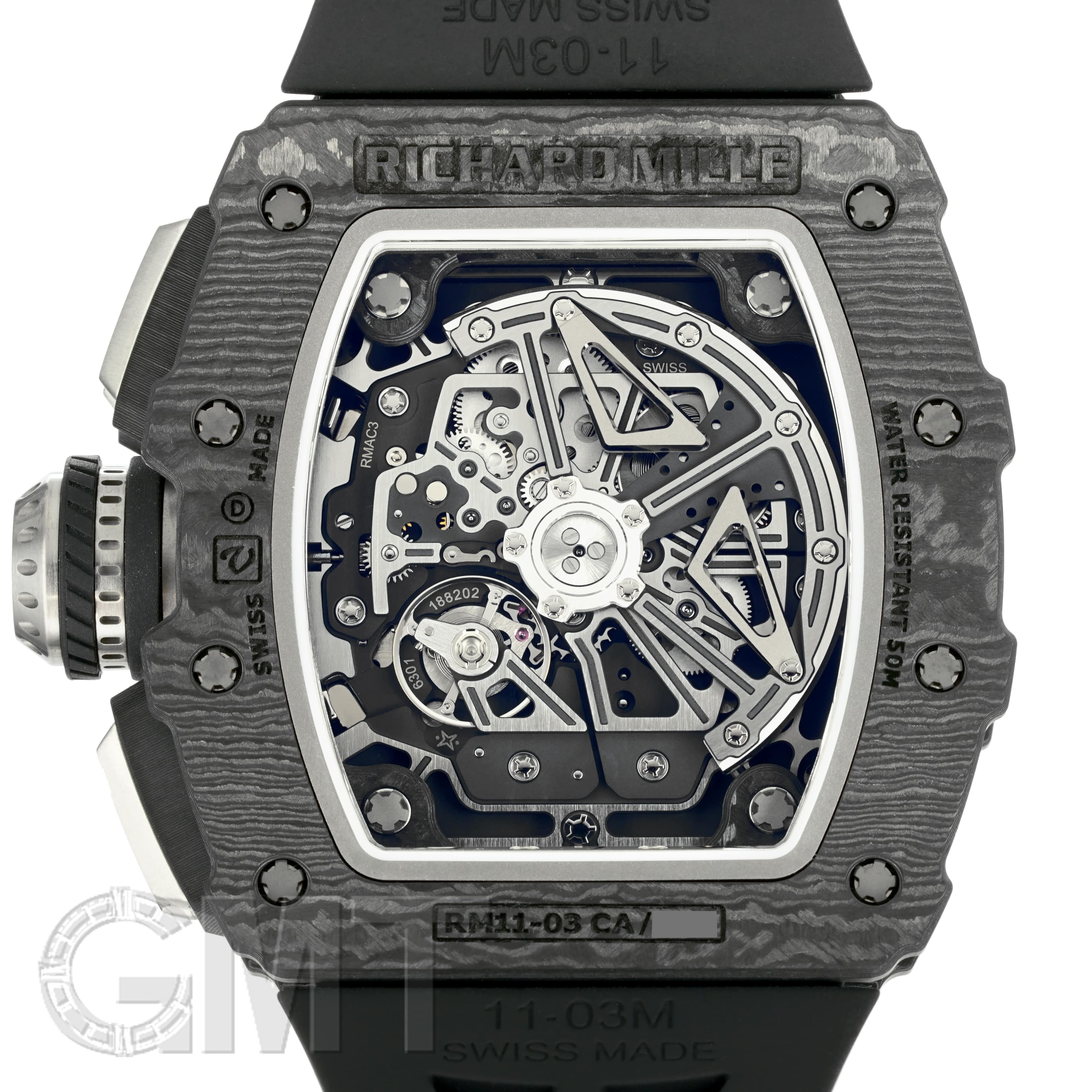 未使用 正規品 リシャールミル RM11-03 ラバーベルト ダークグレー L