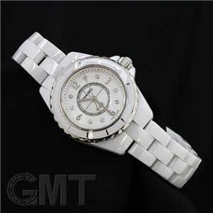 中古)CHANEL シャネル J12 H2570 ホワイトセラミック シェル 8Pダイヤ