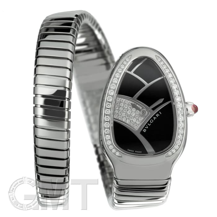ブルガリ セルペンティ/D Lサイズ SP35S/SP35BD1SDS.1T SS クォーツ 新品)BVLGARI ブルガリ セルペンティ ブラック ベゼルダイヤ
