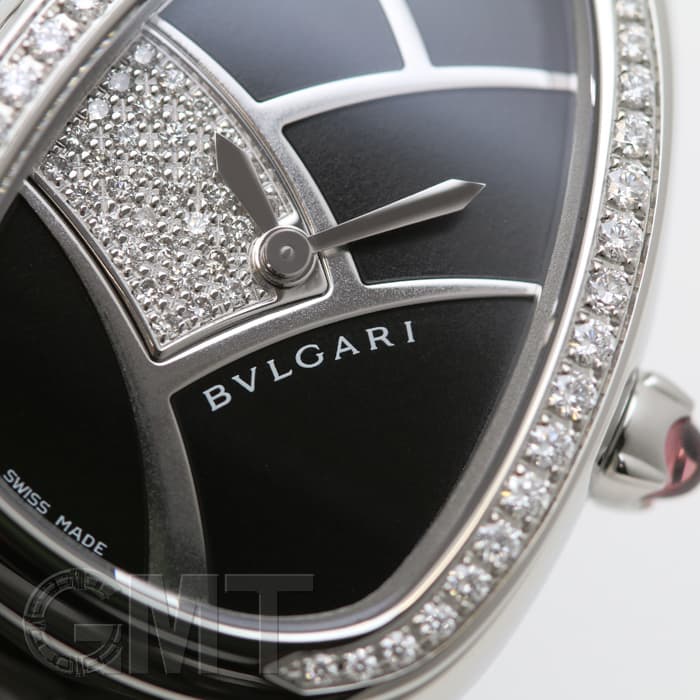 ブルガリ BVLGARI 腕時計 セルペンティ トゥボガス シングルスパイラル SP35BD1SDS.1T ダイヤベゼル パヴェダイヤ付ブラック文字盤 黒 SS クオーツアナログ 【中古】 BVLGARI - ブルガリ BVLGARI 腕時計 セルペンティ トゥボガス シングル