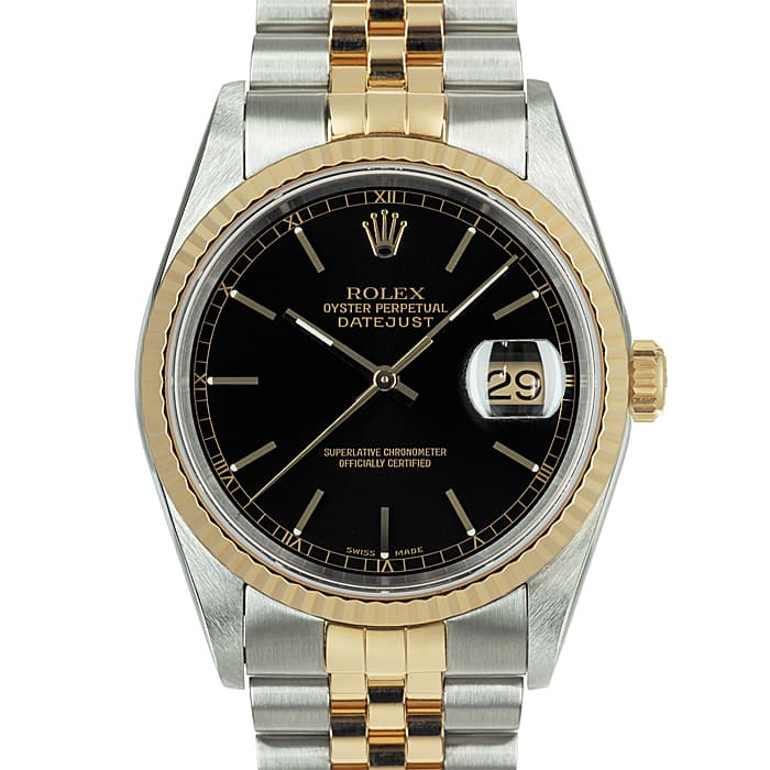 中古)ROLEX ロレックス デイトジャスト 16233 ブラック K番（商品ID