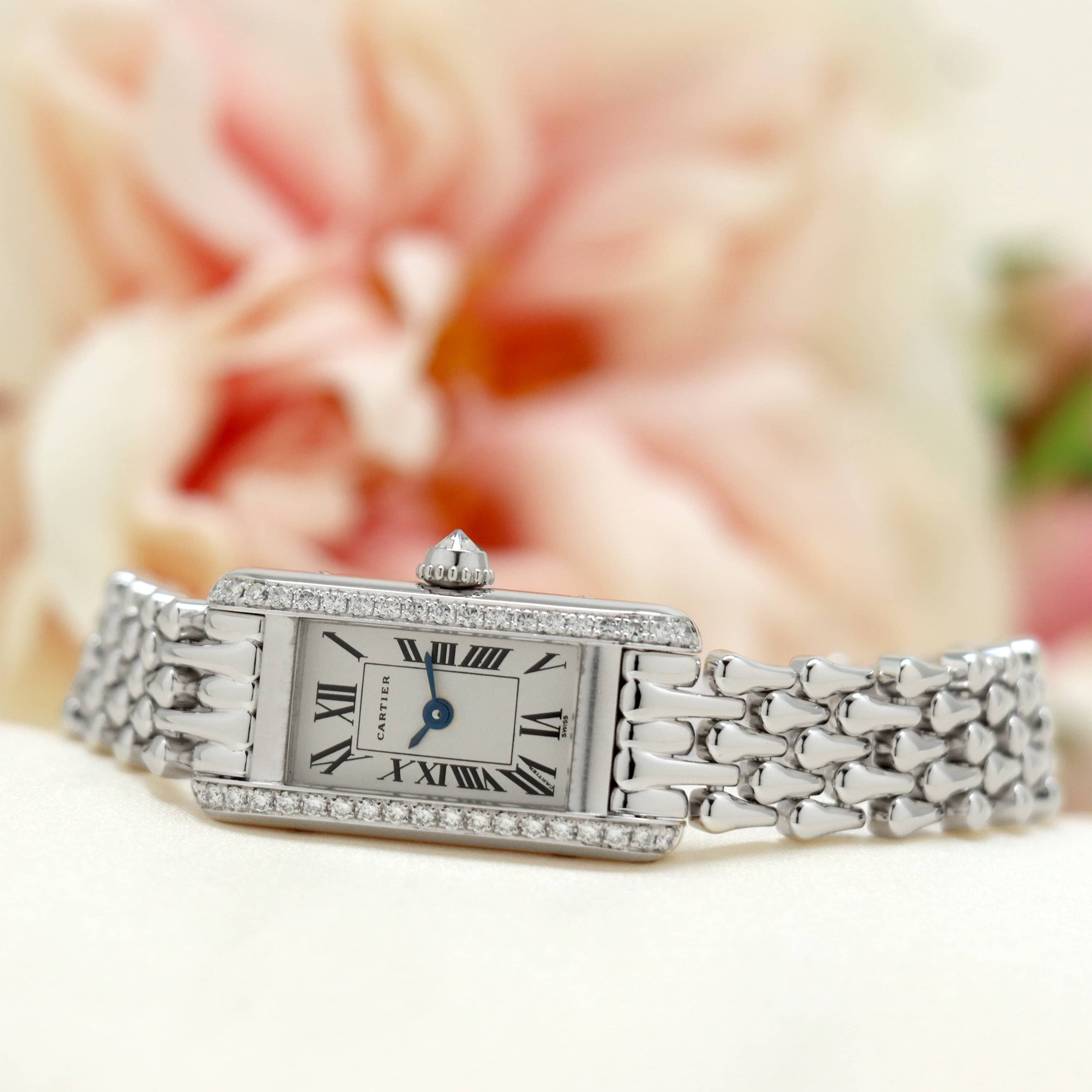 中古)CARTIER カルティエ タンク アロンジェ WB3016U3 ホワイト