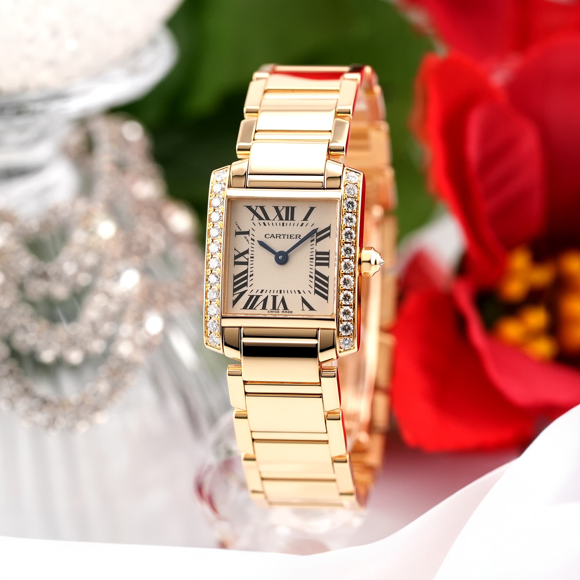 Cartier カルティエ タンクフランセーズ SM 3連k18コンビ 駒のみ