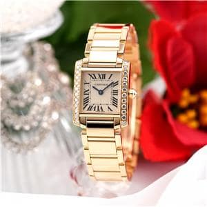中古)CARTIER カルティエ タンク フランセーズ SM WE1001R8 イエロー