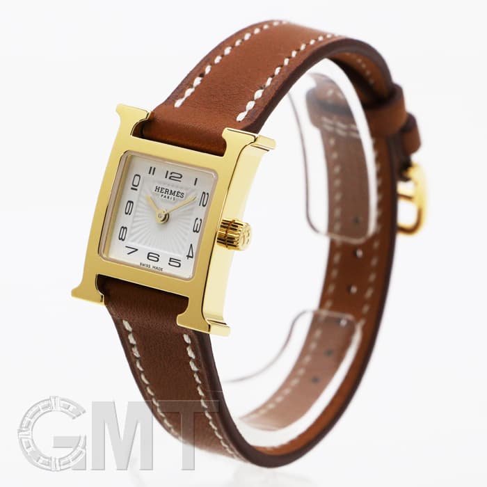 ロッキー☆エルメス腕時計 HERMES エルメス HH1.101 Hウォッチ ミニ 腕時計 PGP/革