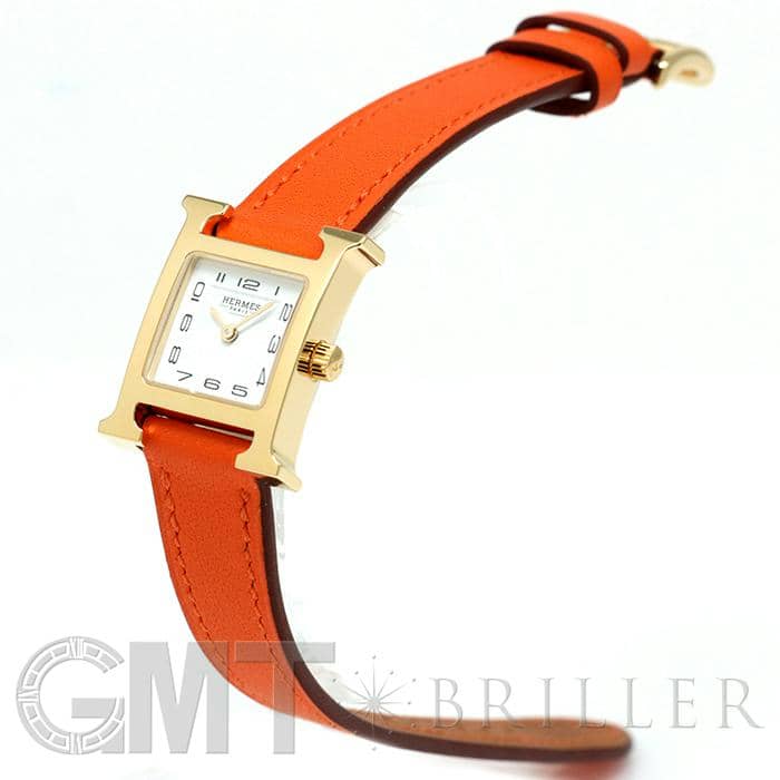 エルメス H ウォッチ オレンジ ゴールド 正規品 新品)HERMES エルメス Hウォッチ 037895WW00 HH1.101.131/WOR